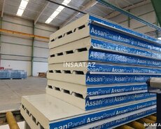 70 mm daş yunu sendviç panel – yanğına davamlı
